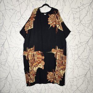 Good Earth Clothing Abstract Tribal Art Print Maxi Shift Dress